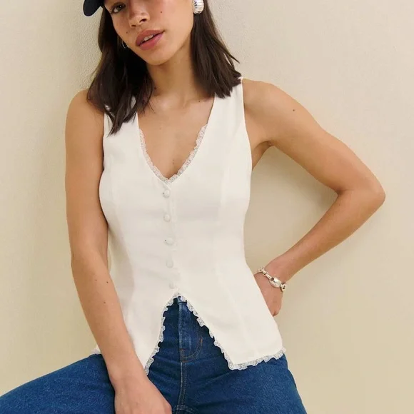 Reformation Skylar Top Gossamer - Picture 5 of 7